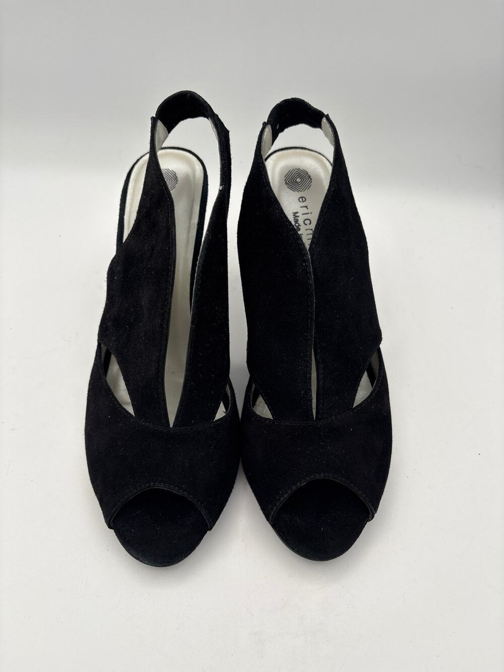 Women’s Eric Michael Size 8.5 Black Suede Slingback Pumps